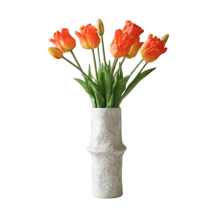 Tulipani Triumph bouquet artificiale - Arance, 10 pz - Botané