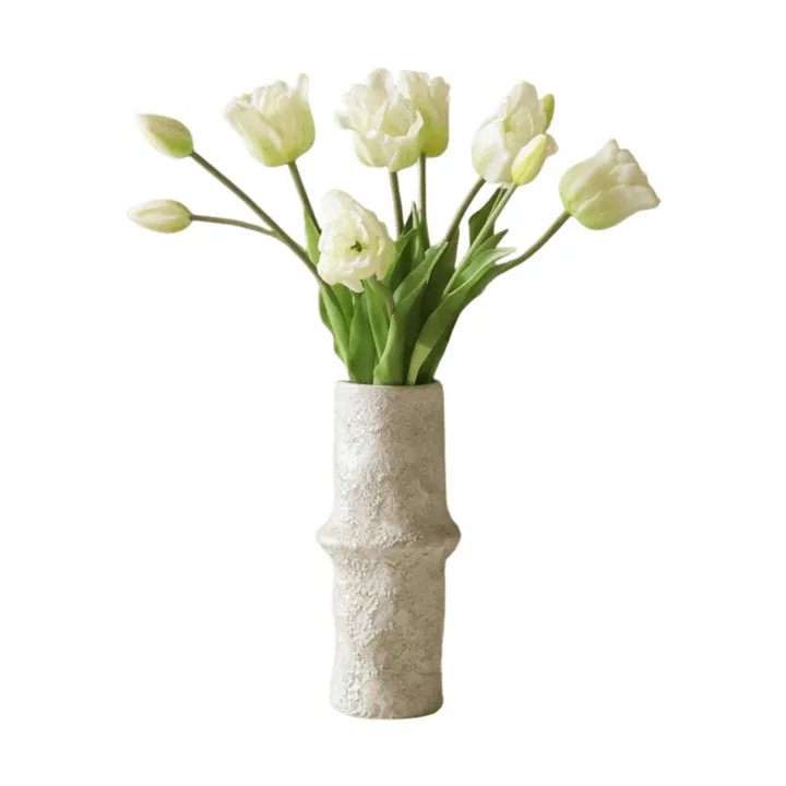 Tulipani Triumph bouquet artificiale - Bianco, 10 pz - Botané