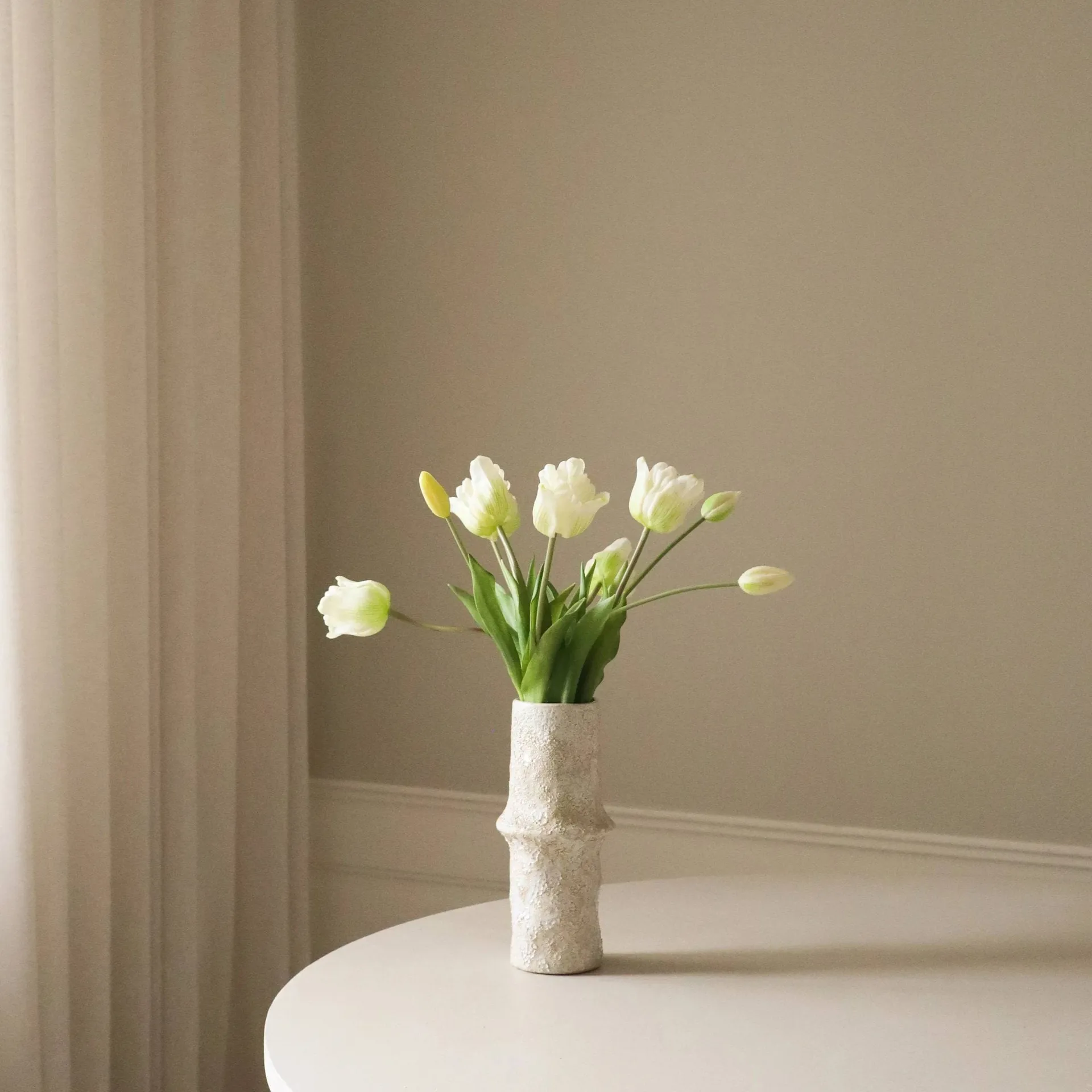 Tulipani Triumph bouquet artificiale, Bianco, 10 pz Botané