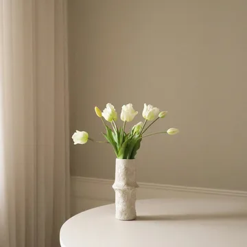Tulipani Triumph bouquet artificiale - Bianco, 10 pz - Botané