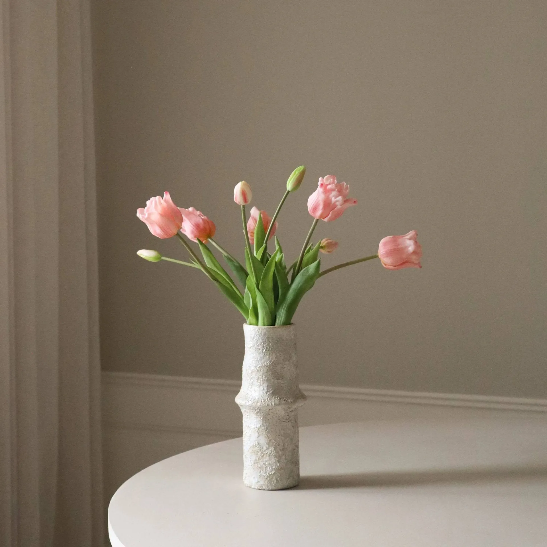 Tulipani Triumph bouquet artificiale, Rosa chiaro, 10 pz Botané