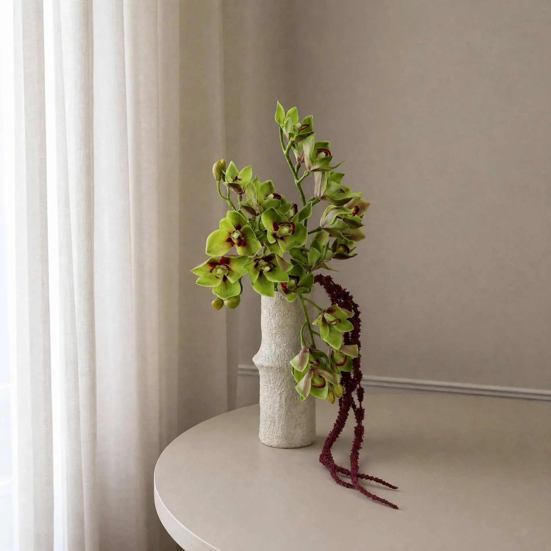 Velvet Vine bouquet artificiale, Orchidea amaranto 6 pz Botané
