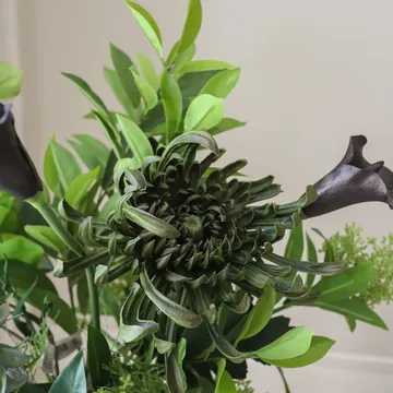 Verdant Noir bouquet artificiale - Calla-crisantemo ragno-girasole autunnale, 92 cm, 13 pz - Botané