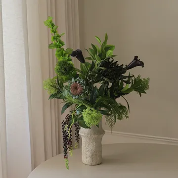 Verdant Noir bouquet artificiale - Calla-crisantemo ragno-girasole autunnale, 92 cm, 13 pz - Botané