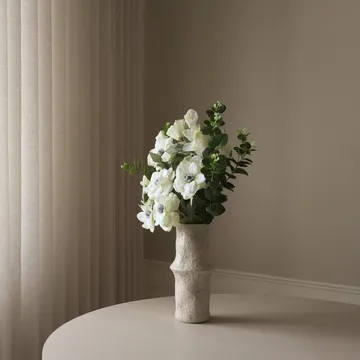 White Satin bouquet artificiale - Anemone-eucalipto 9 pz - Botané