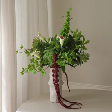 Wild Grove bouquet artificiale - Calla-orchidea cymbidium-carota selvatica, 112 cm, 16 pz - Botané