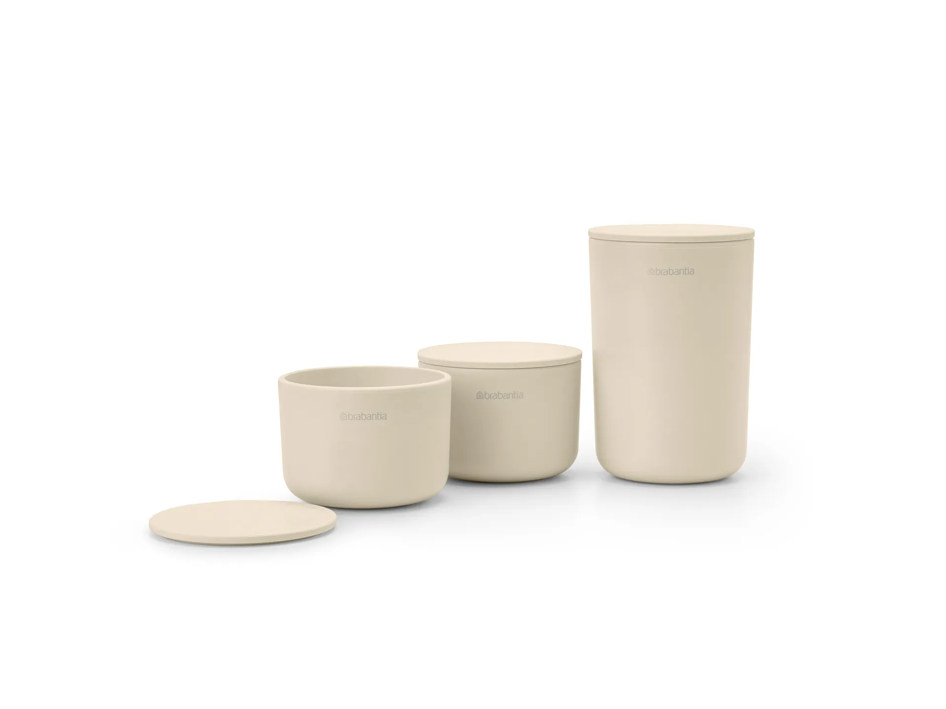 Barattolo portaoggetti confezione da 3 ReNew, Beige Chiaro Brabantia