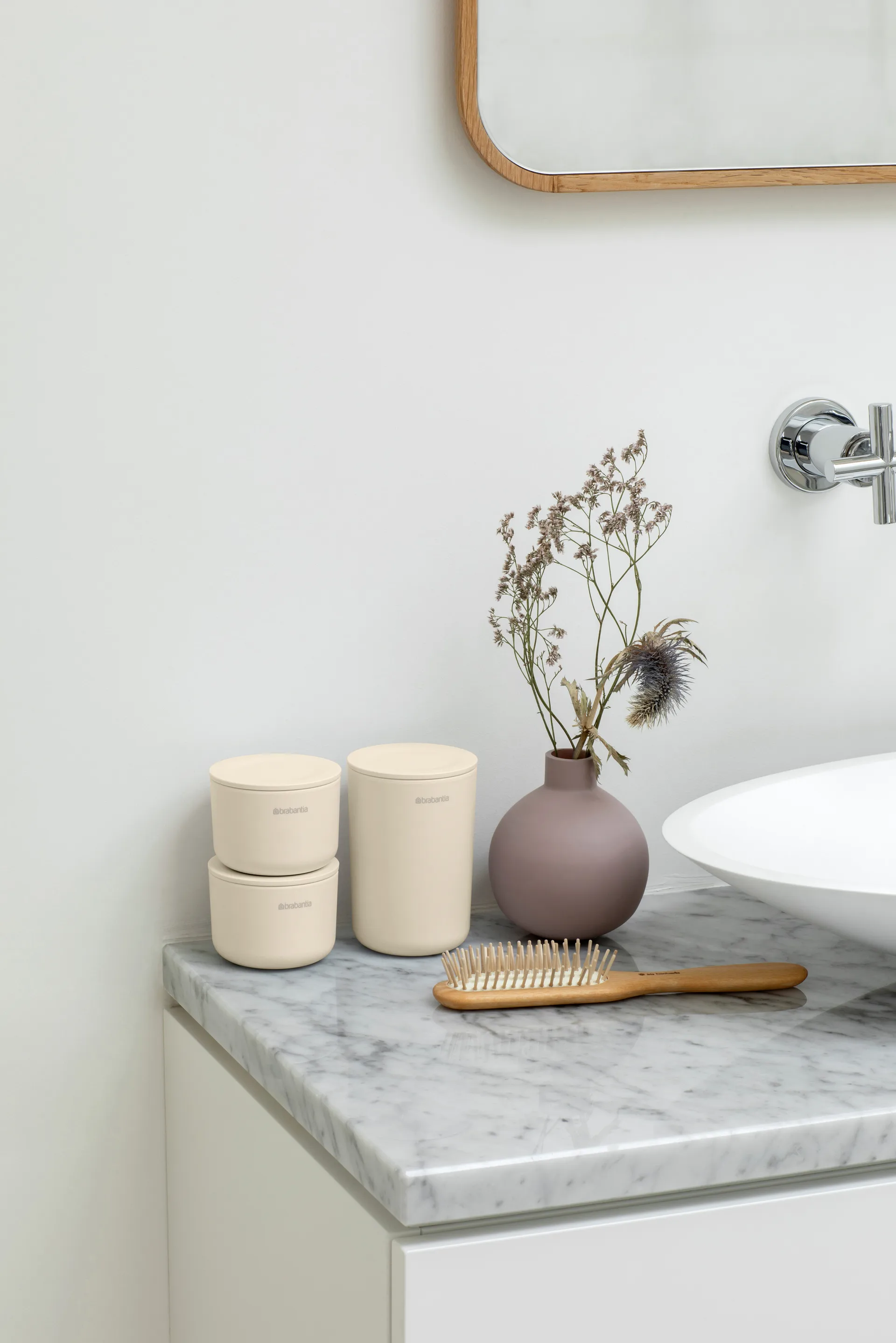 Barattolo portaoggetti confezione da 3 ReNew, Beige Chiaro Brabantia