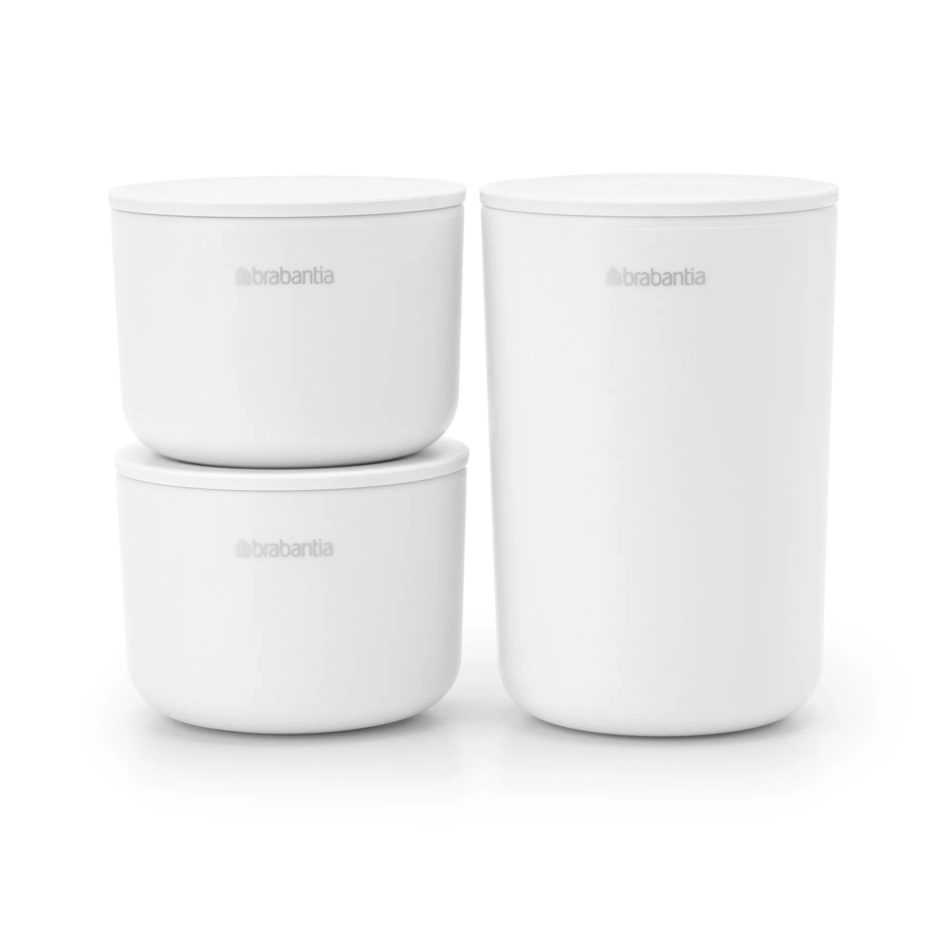 Barattolo portaoggetti confezione da 3 ReNew, bianco Brabantia