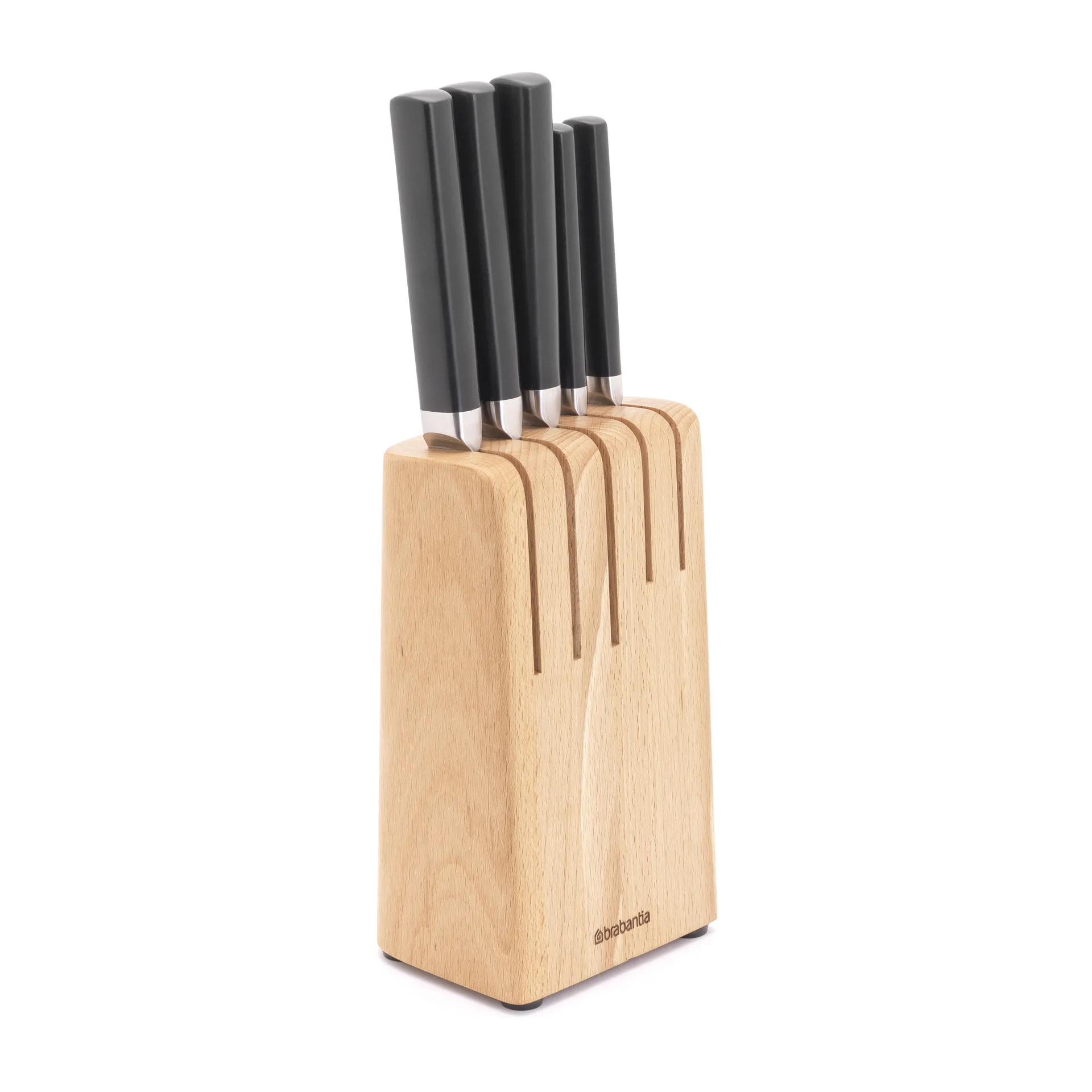 Ceppo per coltelli Profile con 5 coltelli, Wood Brabantia