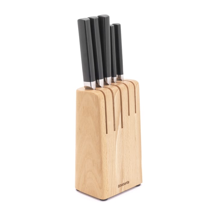 Ceppo per coltelli Profile con 5 coltelli - Wood - Brabantia