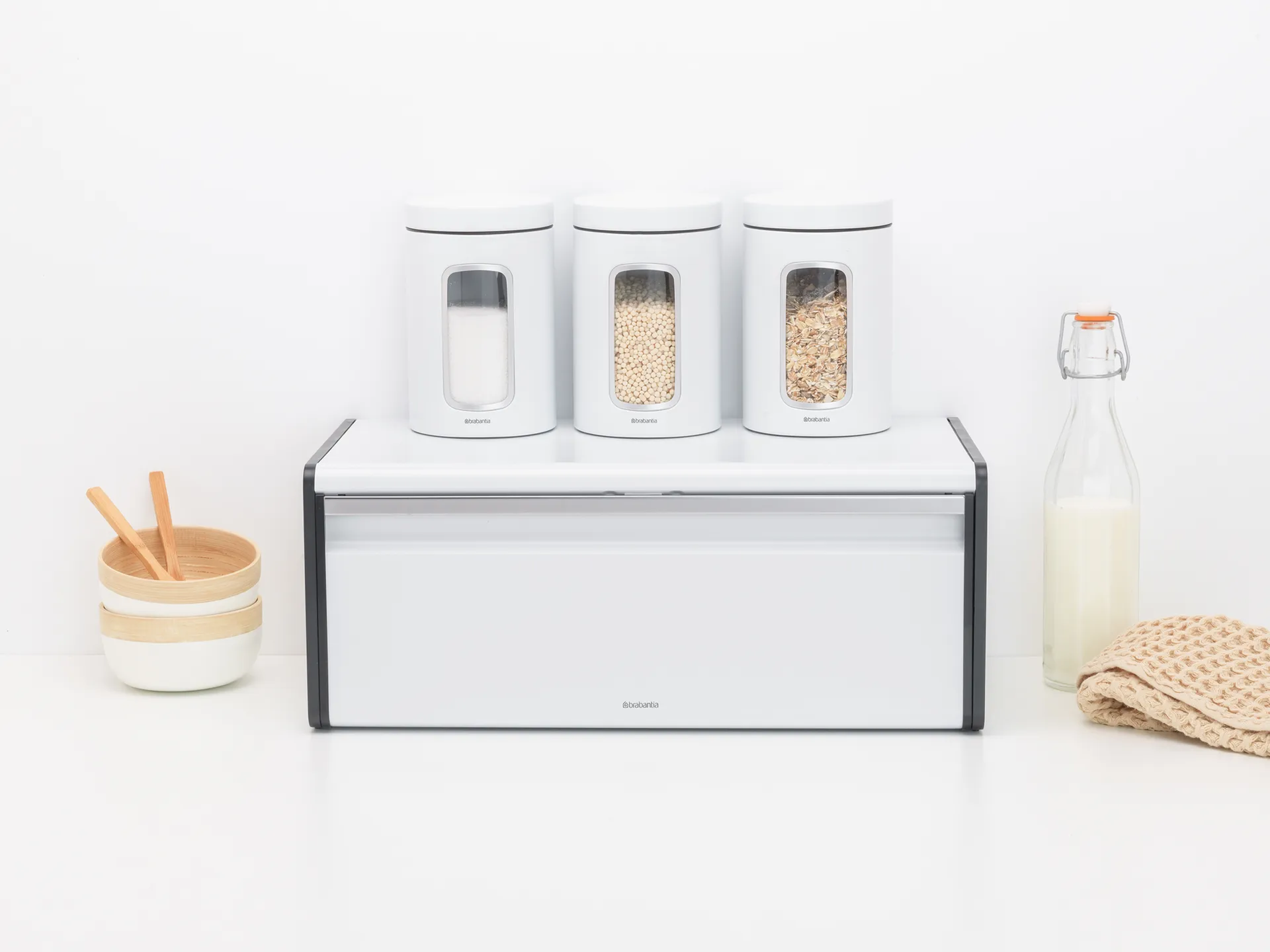 Cestino per il pane Fall Front, bianco-nero Brabantia