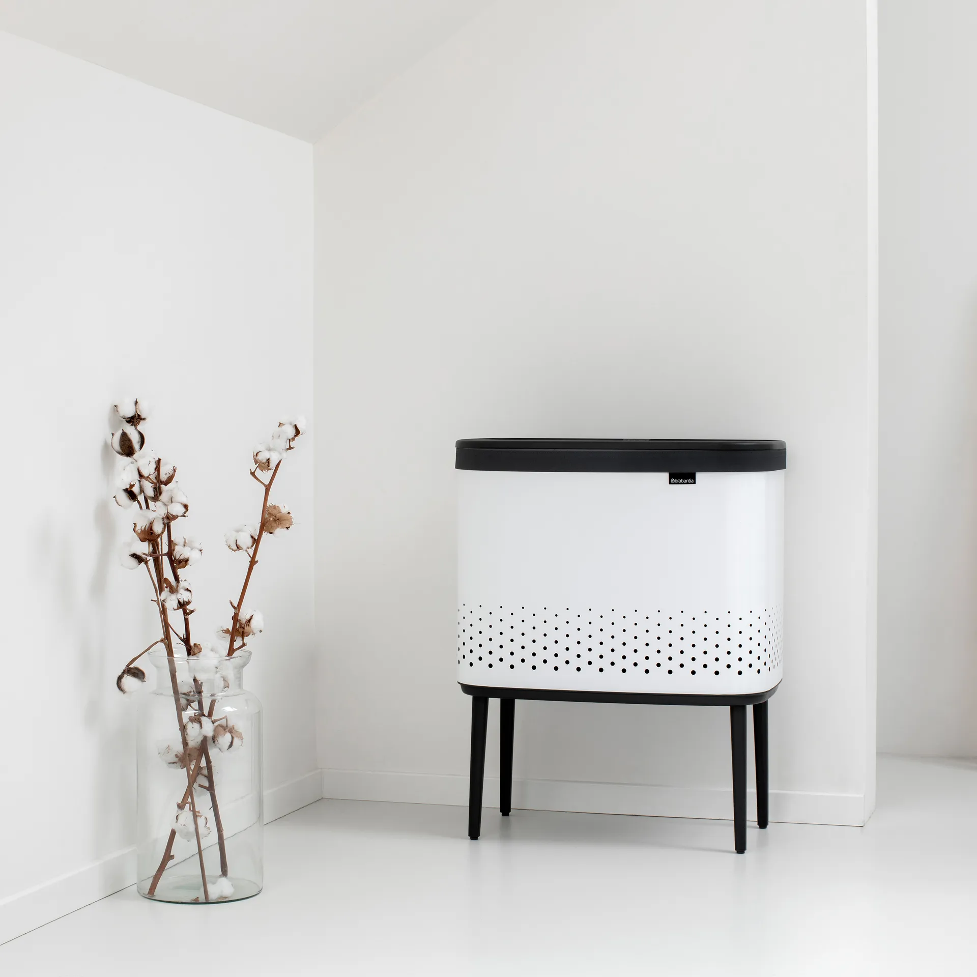 Cesto biancheria Bo 60 L, bianco Brabantia