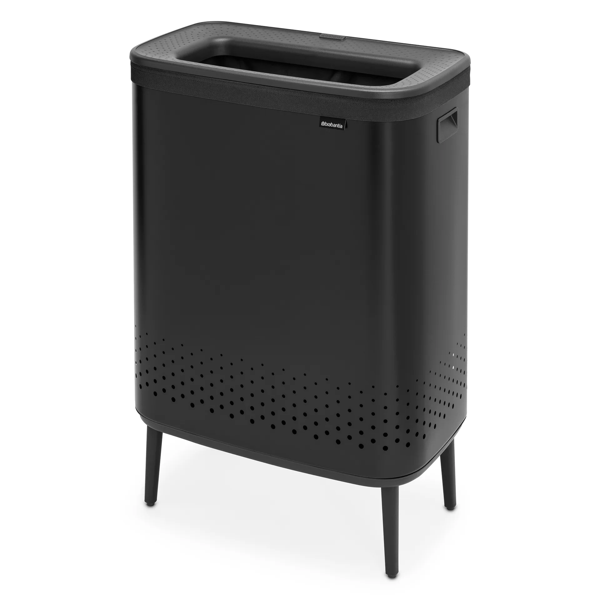 Cesto biancheria Bo alto 2x45 L, nero opaco Brabantia