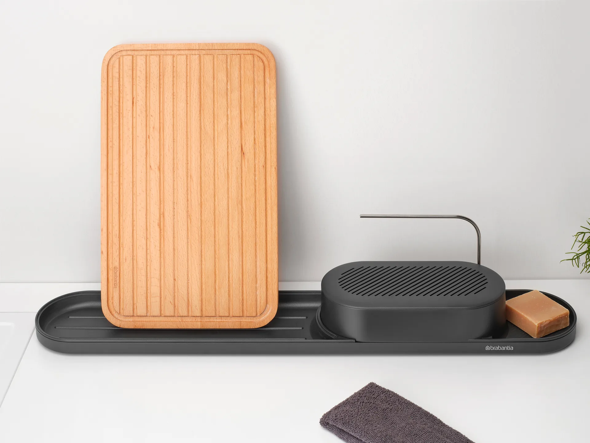 Organizzatore per lavello SinkStyle, set di 2 pezzi, Mineral infinite grey Brabantia