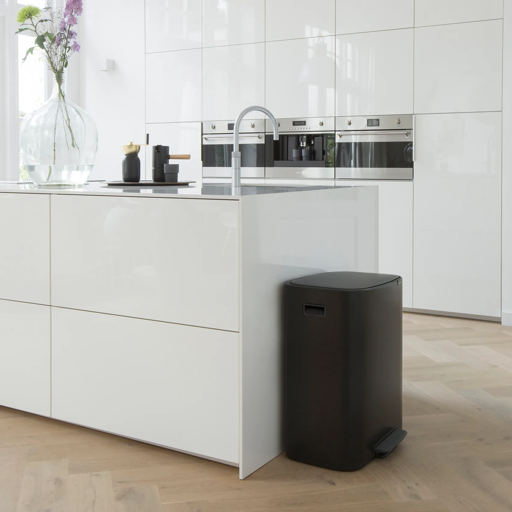Pattumiera a pedale 2x30 L, nero Brabantia