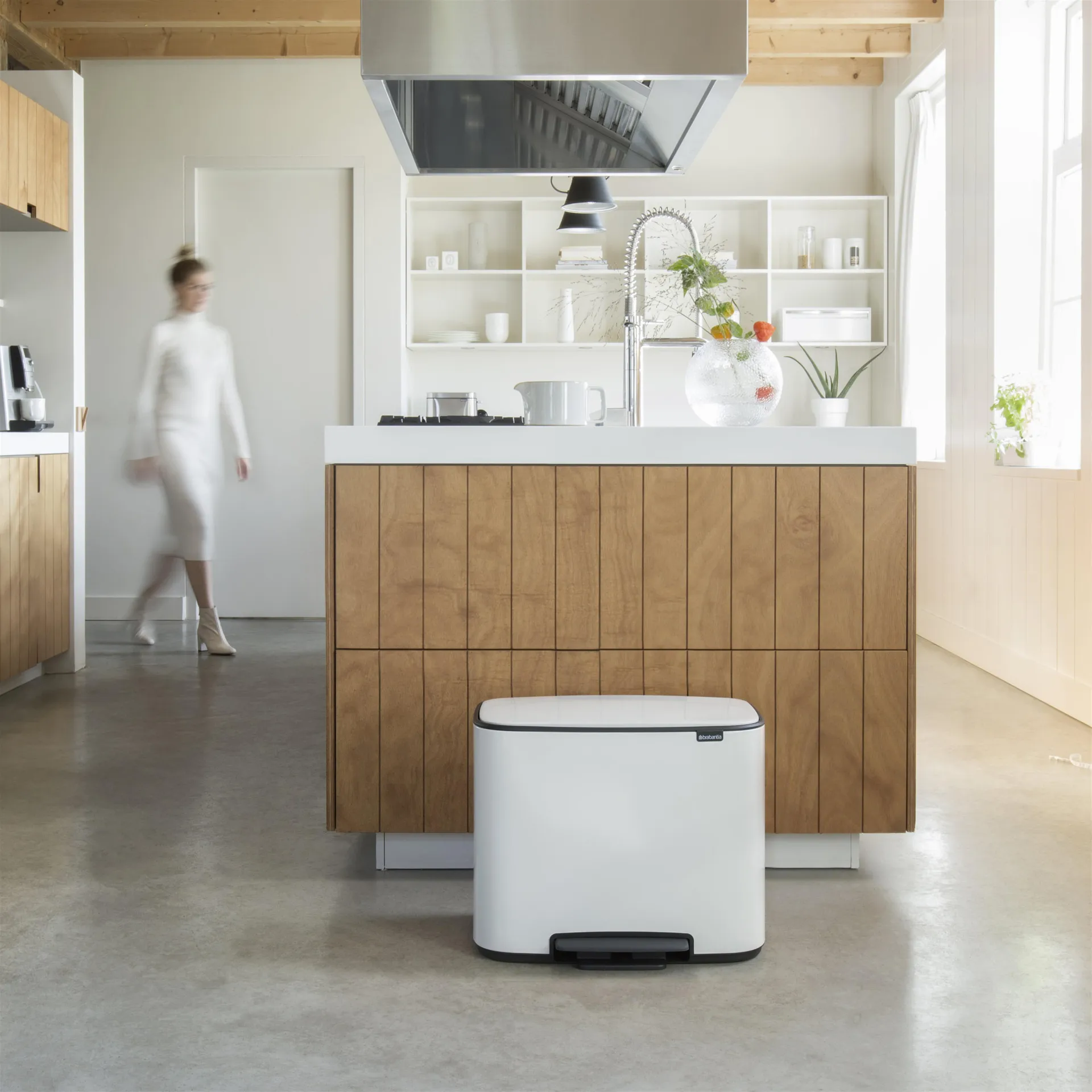 Pattumiera a pedale Bo 11+23 L, bianco Brabantia