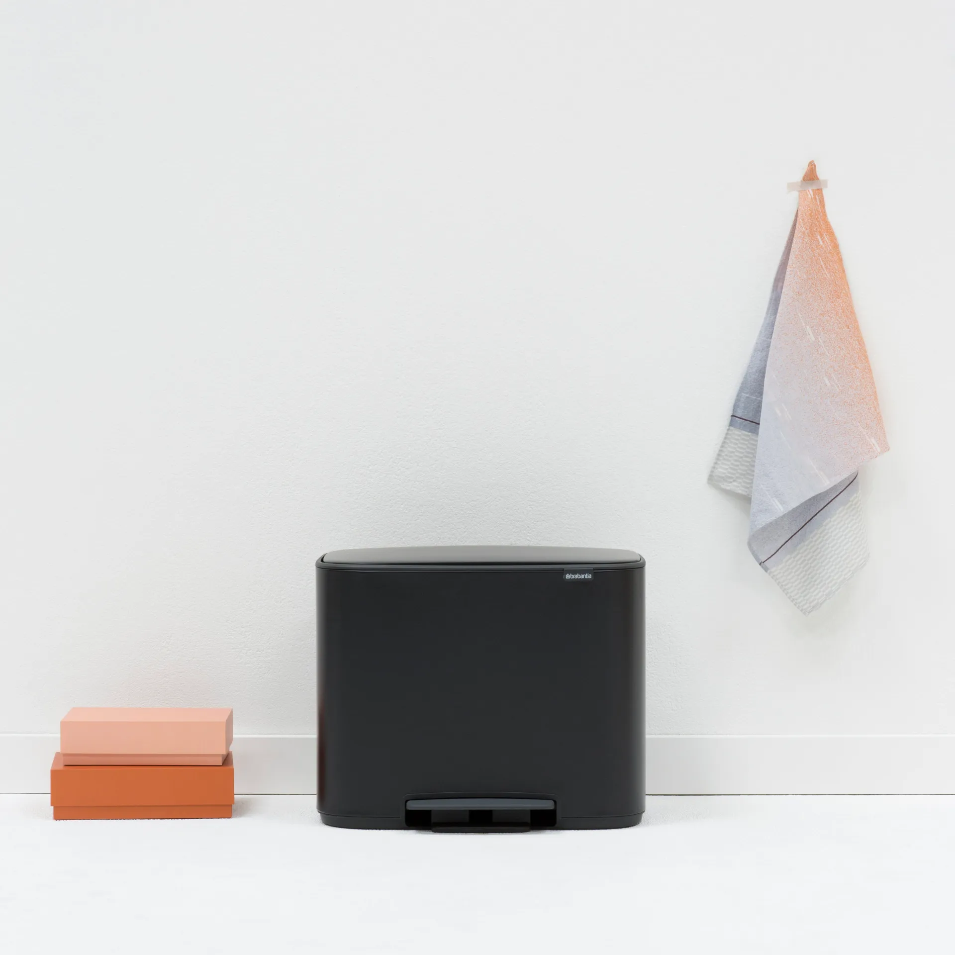 Pattumiera a pedale Bo 3+11 L, nero opaco Brabantia