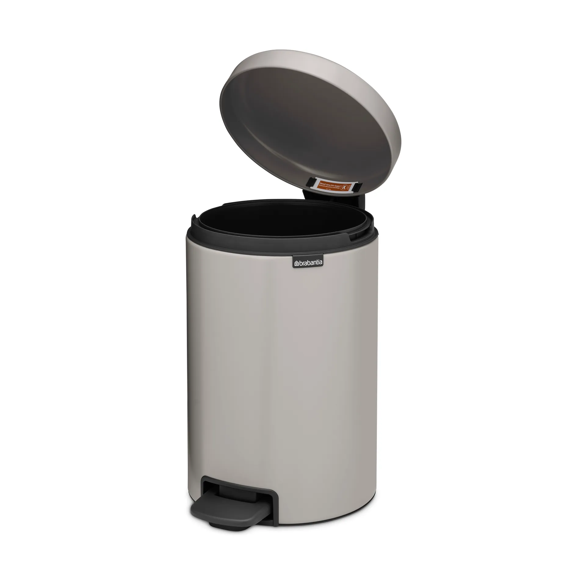 Pattumiera a pedale New Icon da 12 litri, Soft grey Brabantia