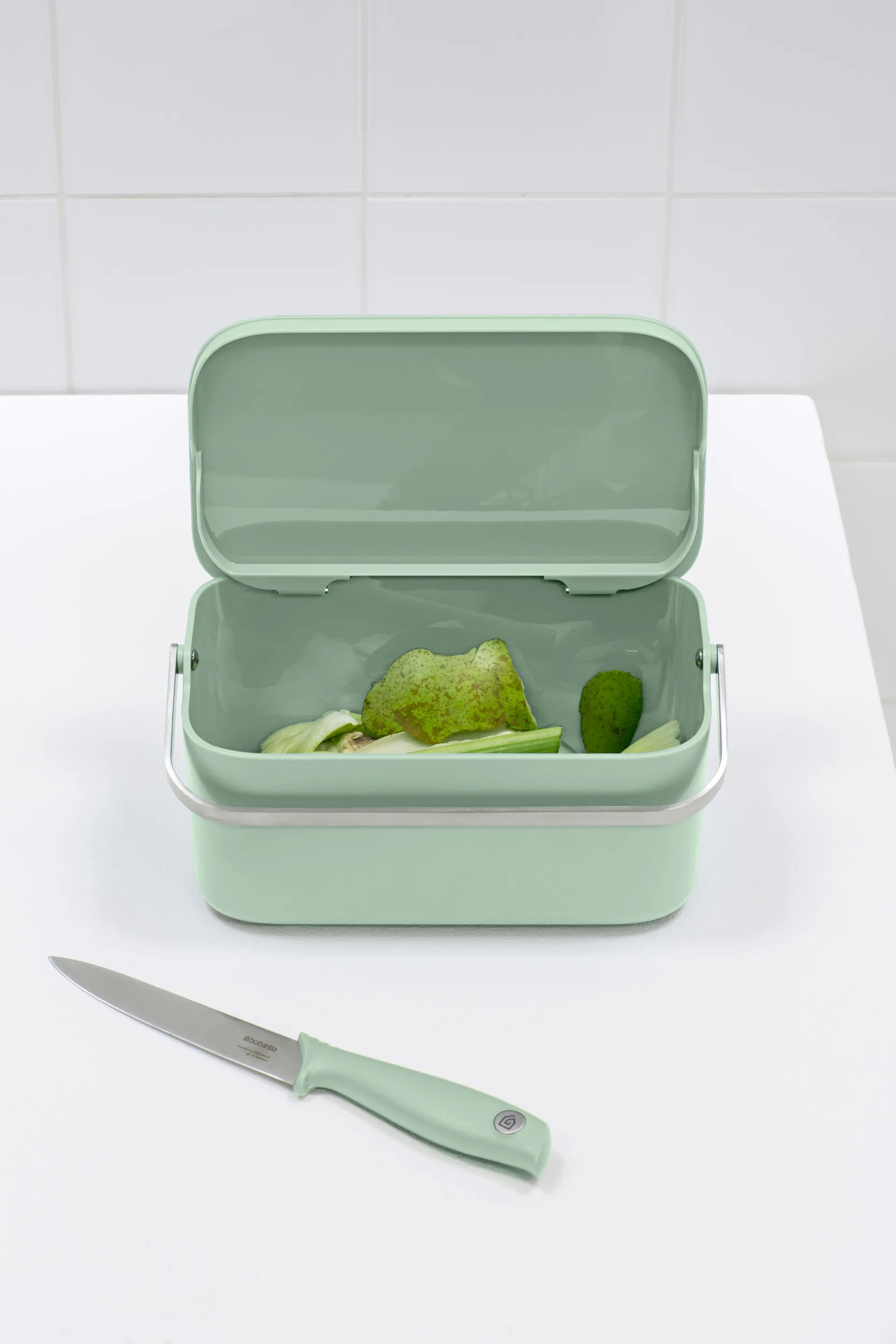 Pattumiera per rifiuti alimentari Sinkside 13x22 cm, Jade green Brabantia