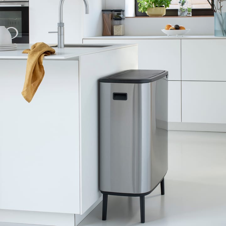 Pattumiera touch alta Bo 2x30 L - acciaio spazzolato opaco - Brabantia