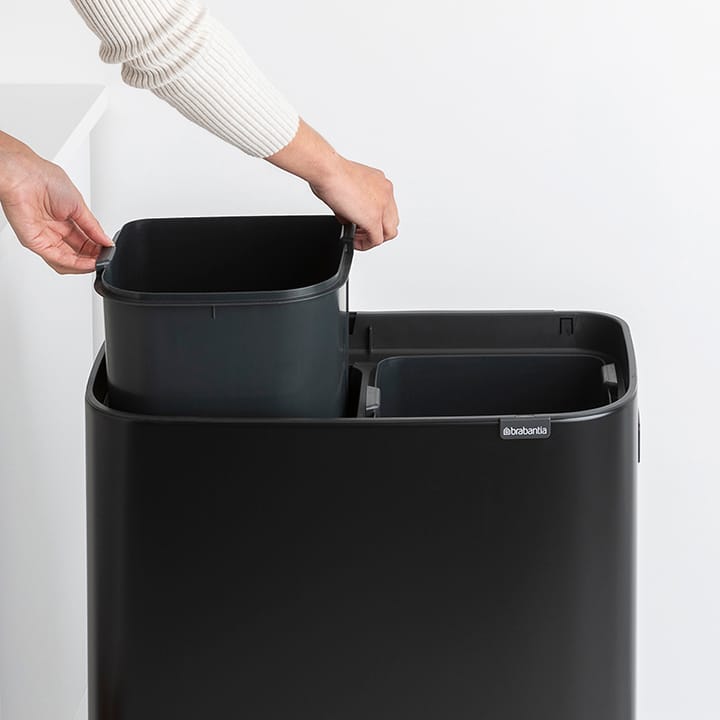 Pattumiera touch alta Bo 2x30 L - nero opaco - Brabantia