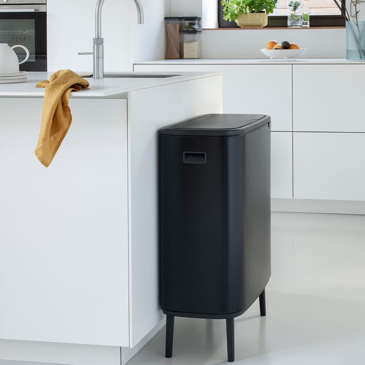 Pattumiera touch alta Bo 2x30 L - nero opaco - Brabantia