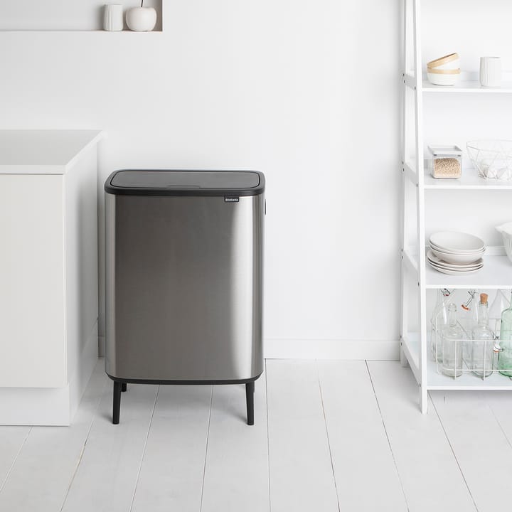 Pattumiera touch alta Bo 60 L - acciaio spazzolato opaco - Brabantia