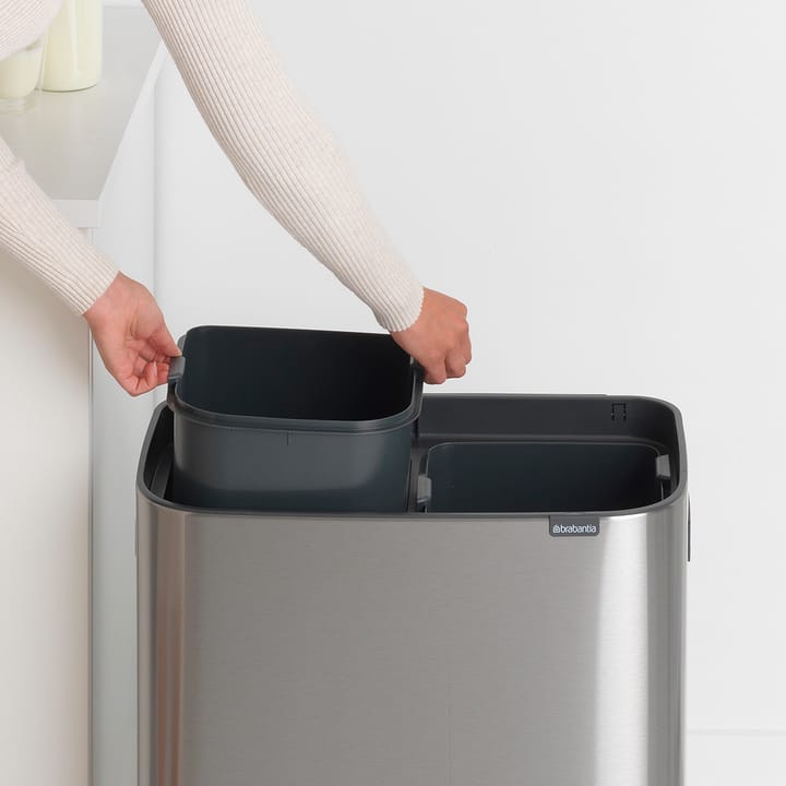 Pattumiera touch Bo 2x30 L - acciaio spazzolato opaco - Brabantia