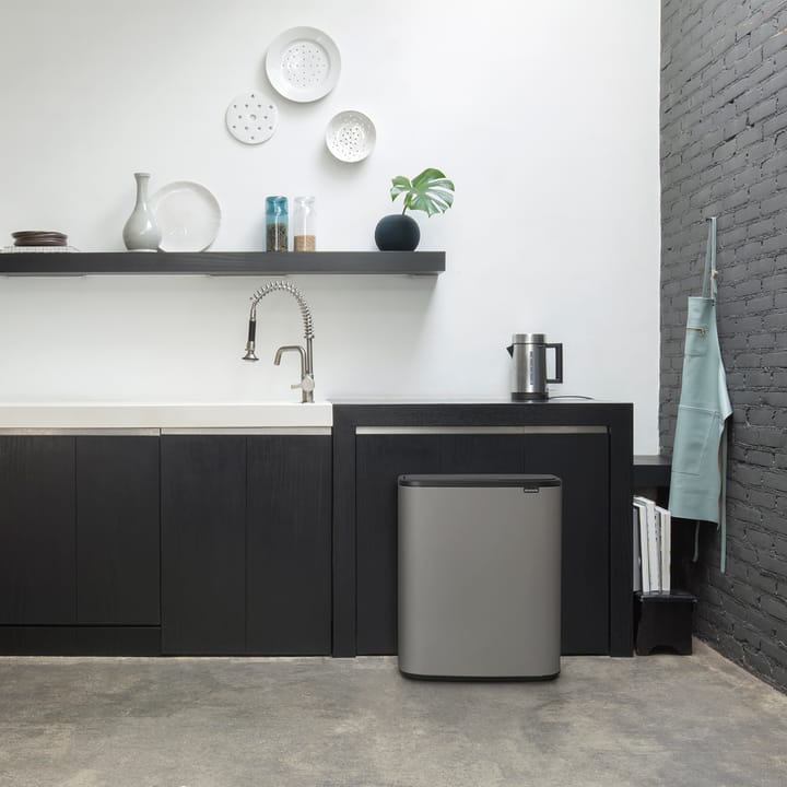 Pattumiera touch Bo 2x30 L - Mineral concrete grey - Brabantia