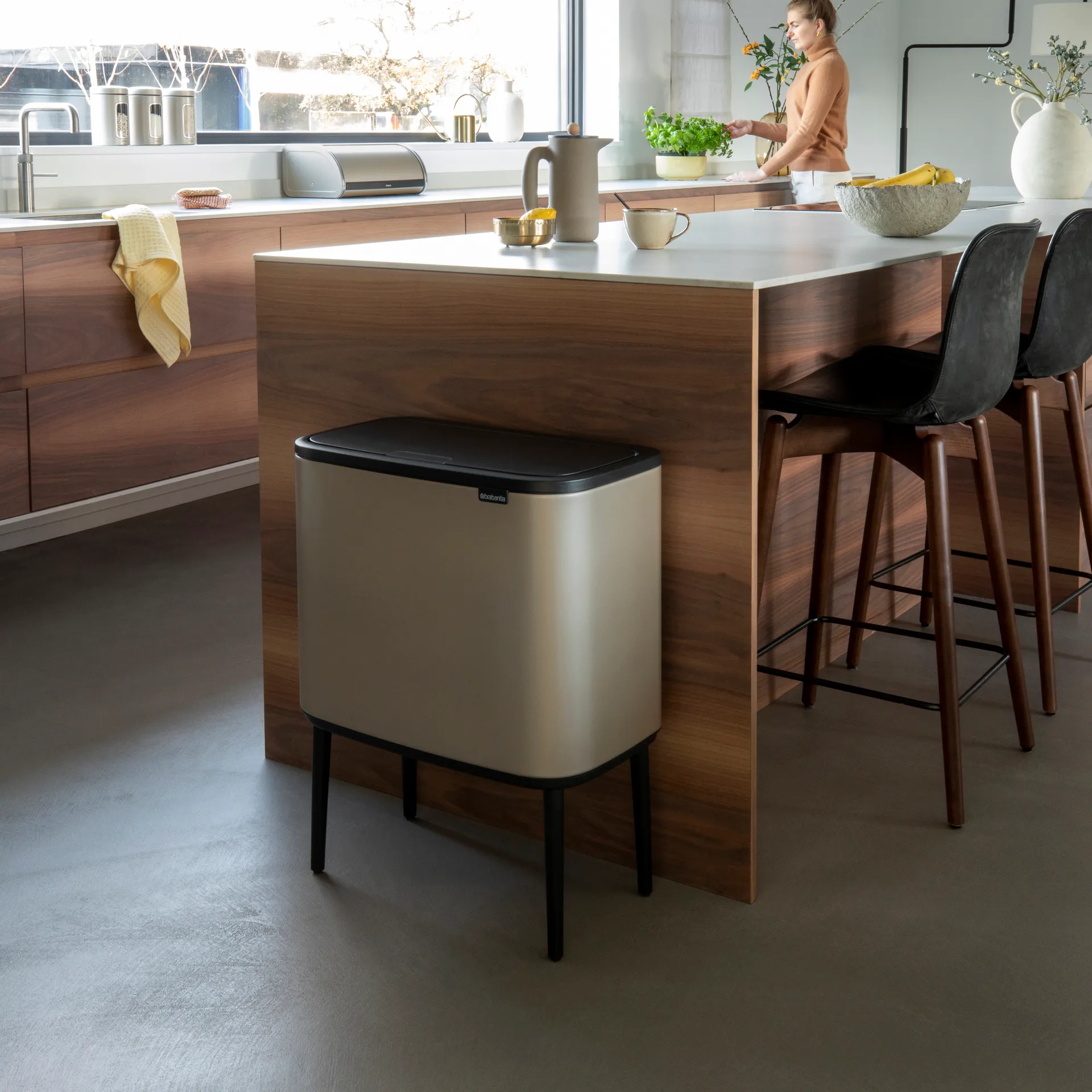 Pattumiera touch Bo 36 litri, Metallic Gold Brabantia