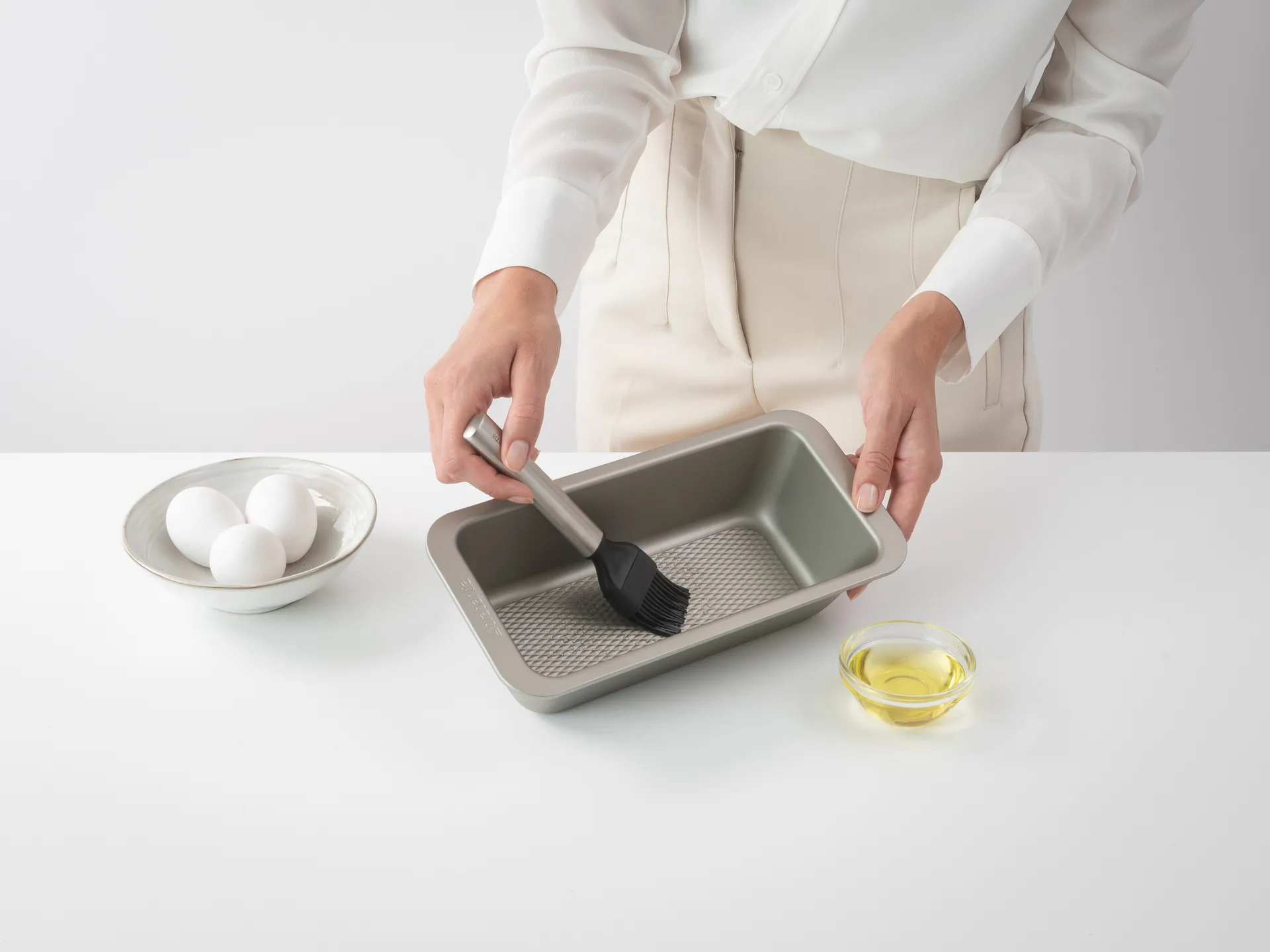 Pennello da pasticceria in silicone Profile grande, acciaio inossidabile  Brabantia