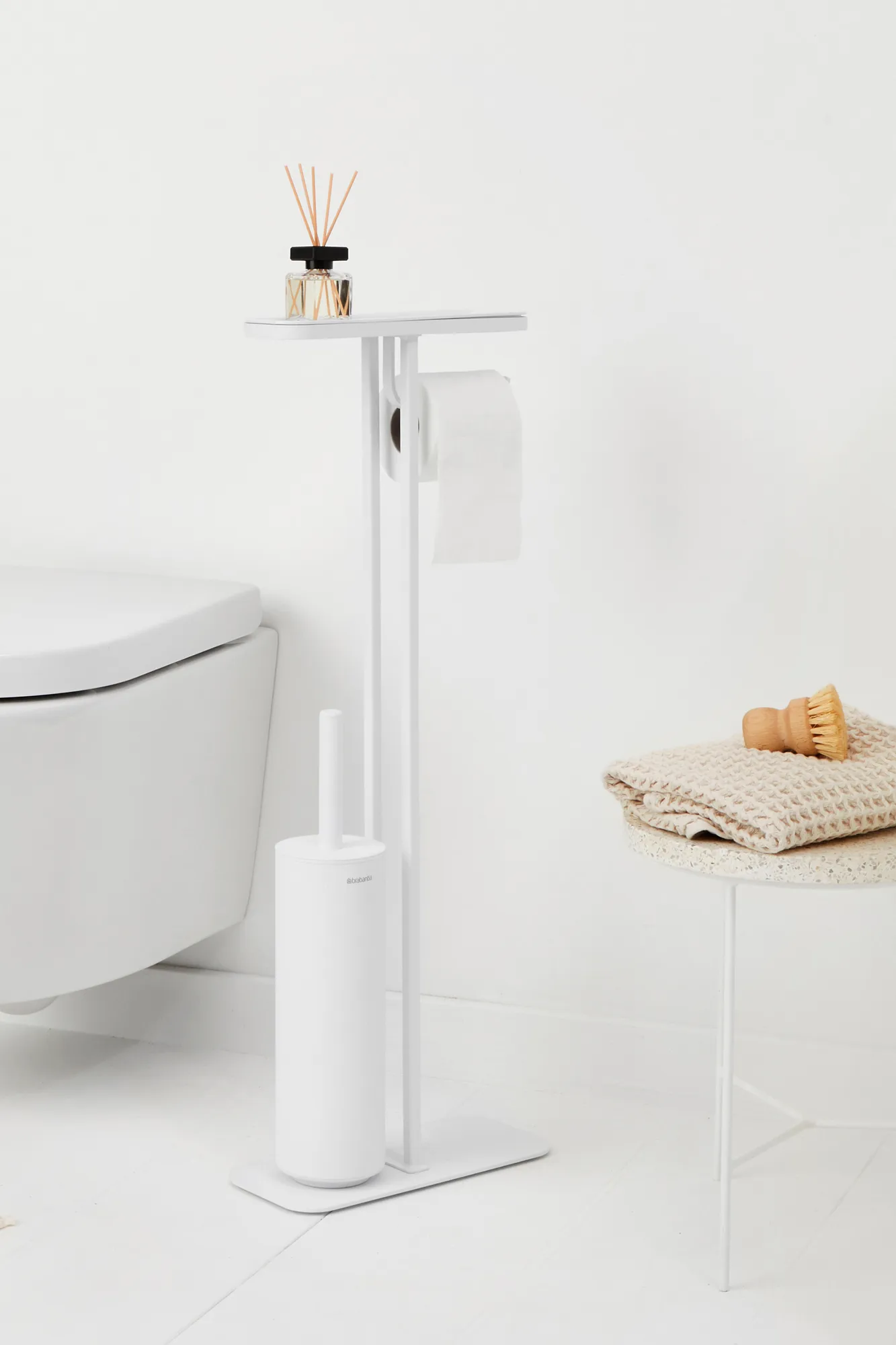 Piantana porta rotolo e scopino MindSet, Mineral Fresh White Brabantia