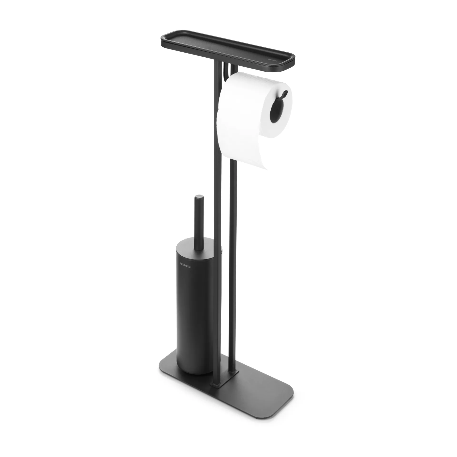 Piantana porta rotolo e scopino MindSet, Mineral infinite grey, silicone Brabantia