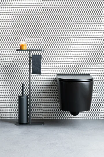 Piantana porta rotolo e scopino MindSet - Mineral infinite grey, silicone - Brabantia