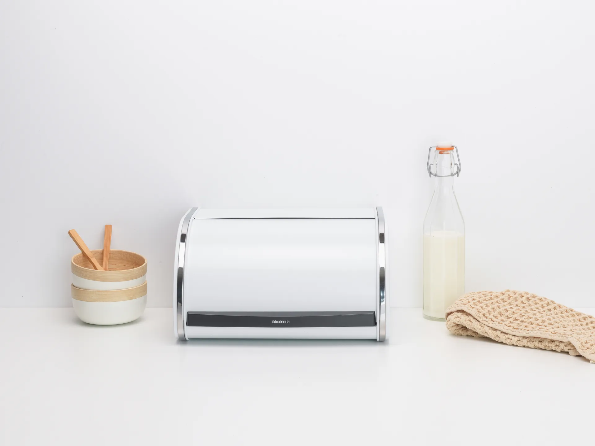 Portapane Roll Top piccolo, Bianco Brabantia