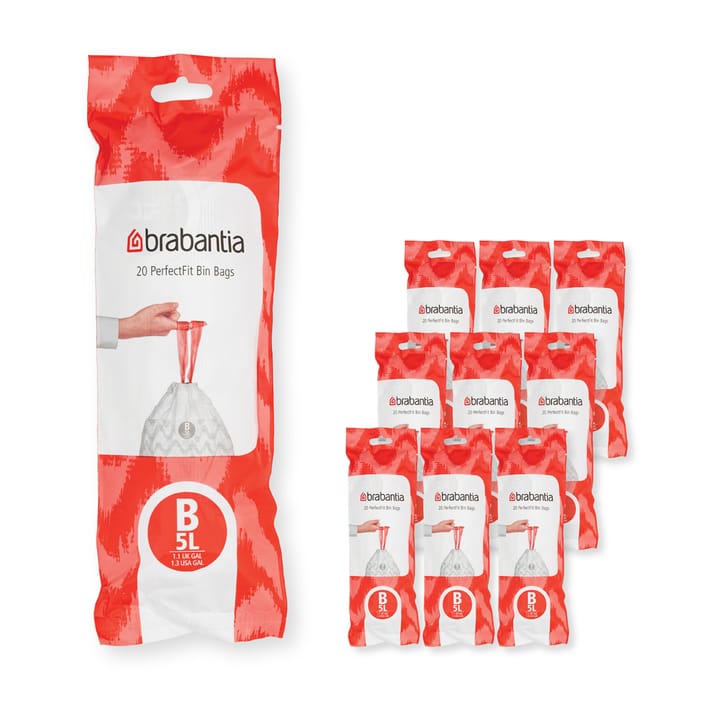 Sacchetti per la spazzatura Brabantia PerfectFit, 200 sacchetti - Modello B. 5 L - Brabantia