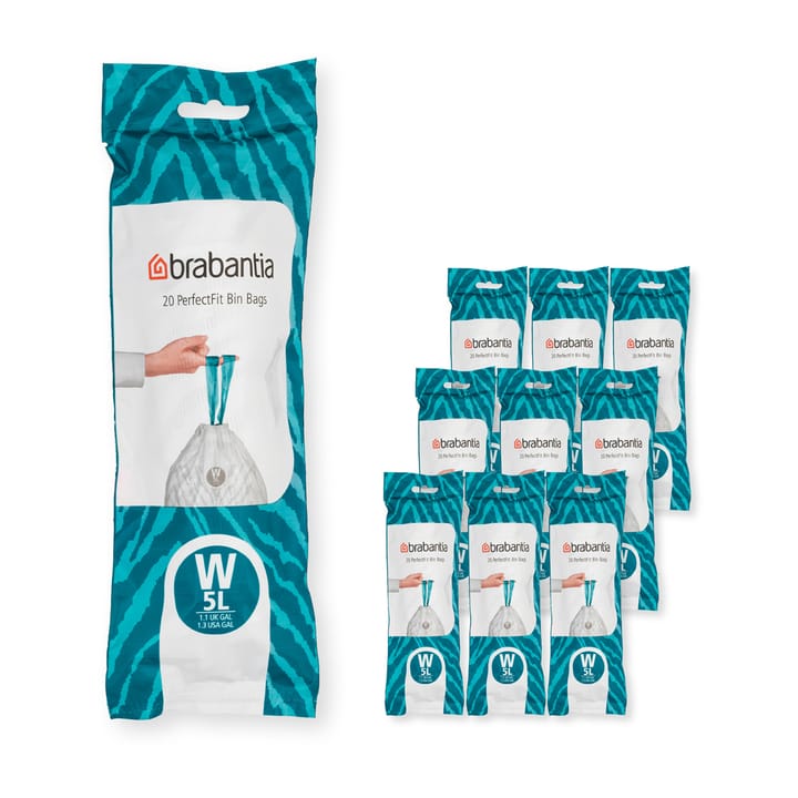 Sacchetti per la spazzatura Brabantia PerfectFit, 200 sacchetti - Modello W. 5 L - Brabantia