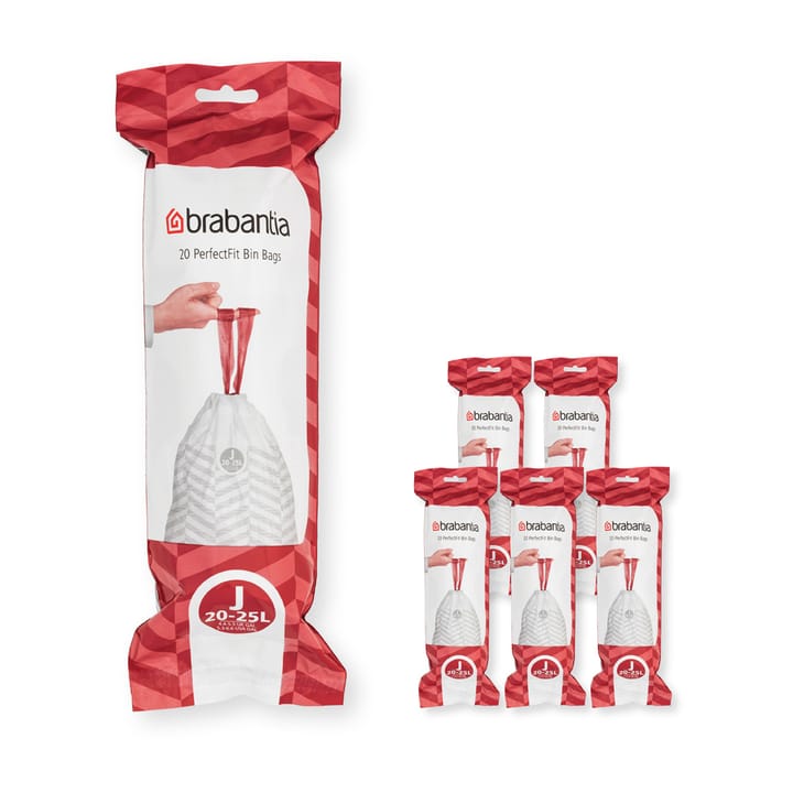 Sacchetti per la spazzatura Brabantia PerfectFit bin bags, confezione da 120 - Modello J. 20-25 L - Brabantia