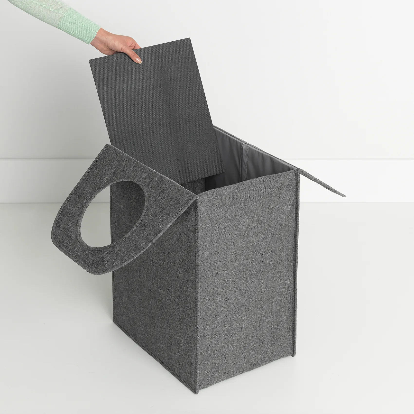 Sacco portabiancheria in tessuto rettangolare Brabantia 55 litri, grigio scuro Brabantia