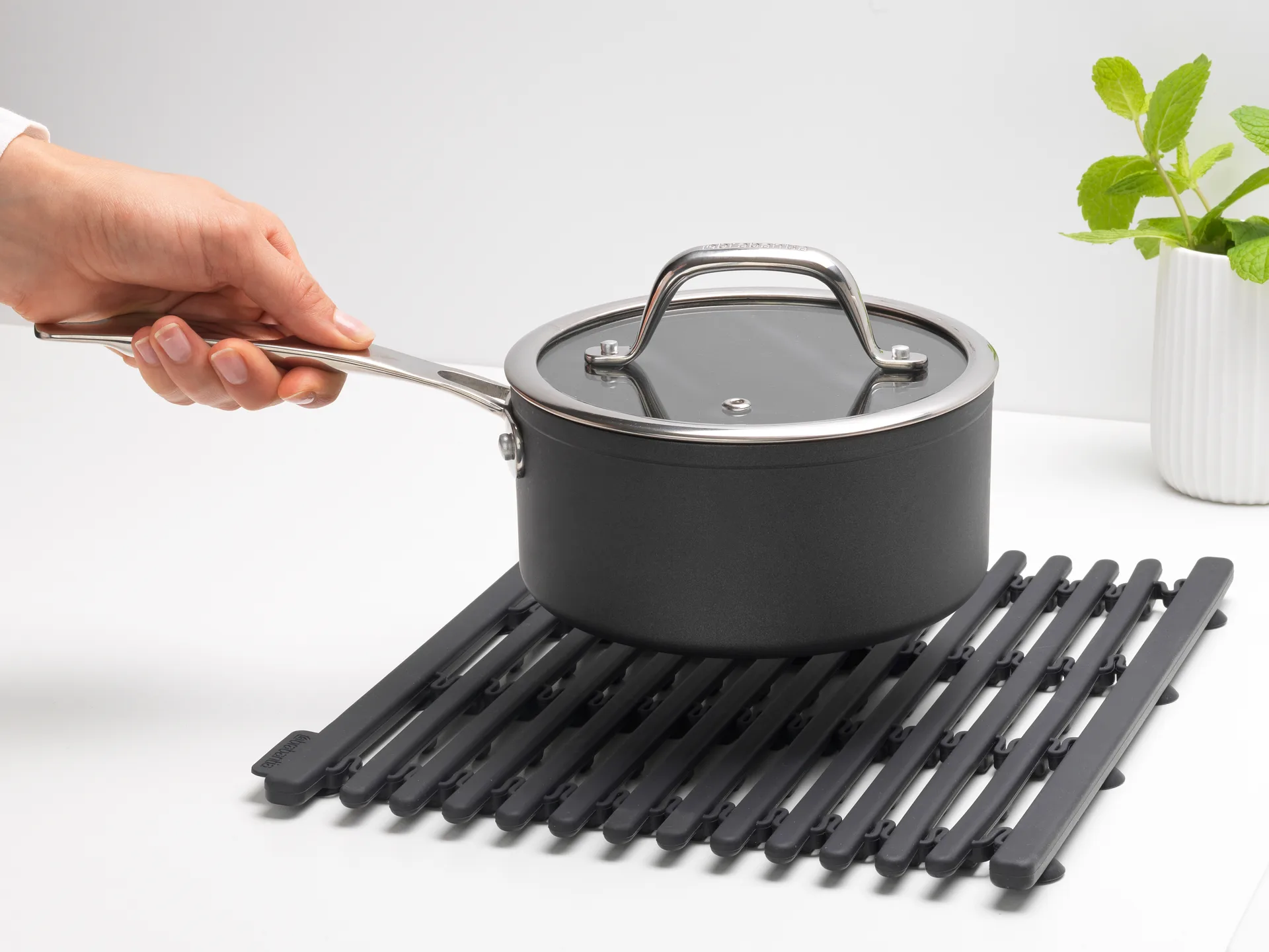 Scolapiatti Sinkside 30x30 cm, Grigio scuro Brabantia