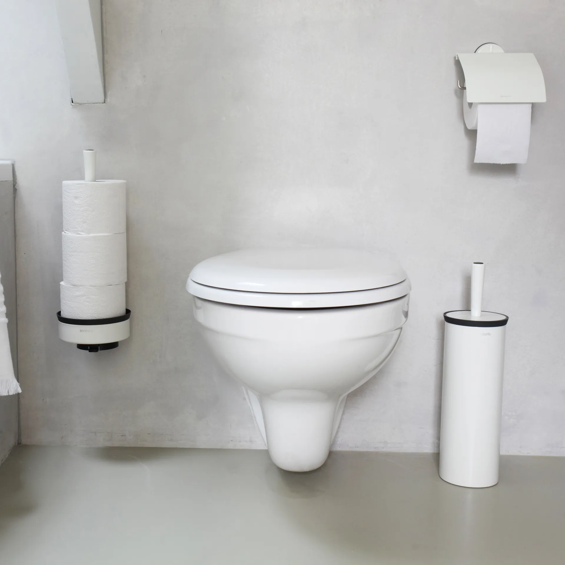 Scopino per WC con montaggio a parete Profile, pure white Brabantia