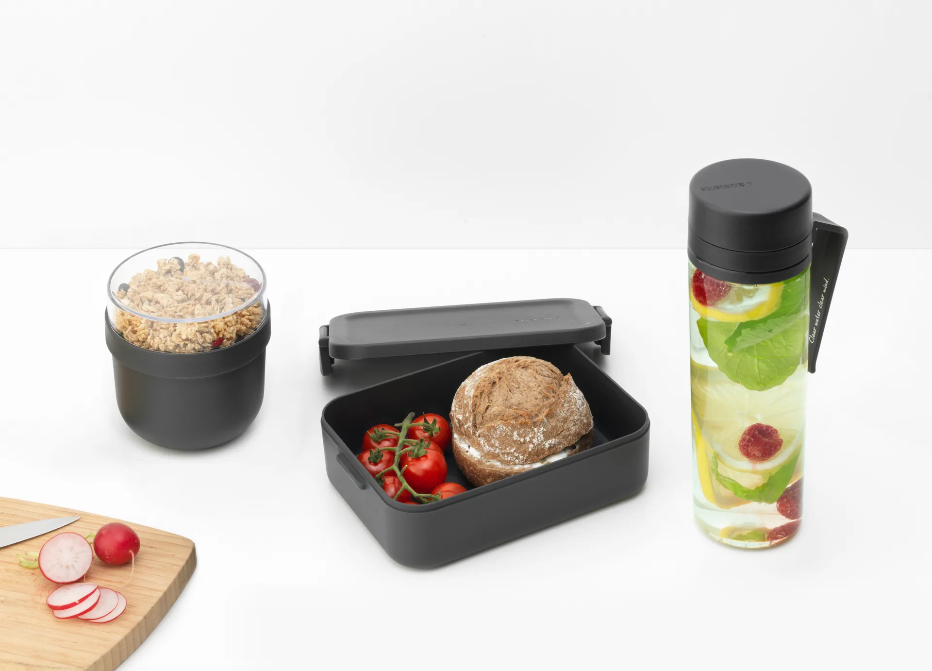 Set per la colazione e il pranzo Make & Take, 3 pezzi, Grigio scuro Brabantia