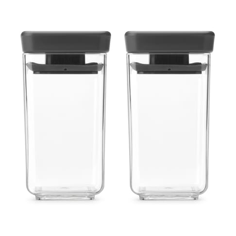 TASTY+ barattolo impilabile 2 pezzi 0,15 L - Grigio scuro - Brabantia