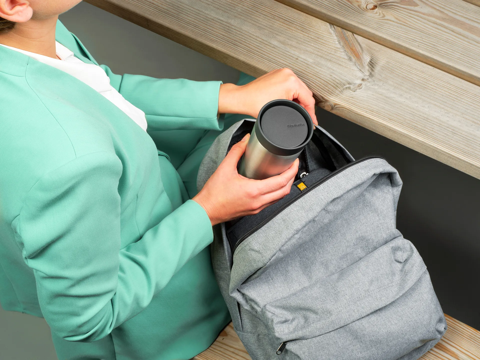 Tazza termica Make & Take 36 cl, Grigio scuro Brabantia