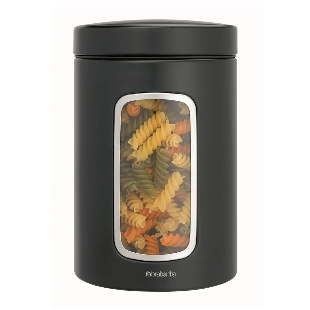 Vasetto in vetro Brabantia con apertura 1,4 litri, nero opaco Brabantia