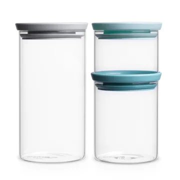 Vasetto in vetro Brabantia confezione da 3 - grigio-blu - Brabantia