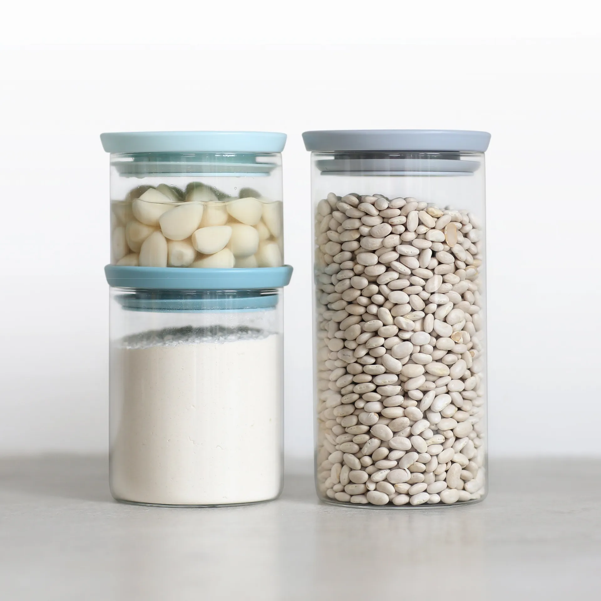 Vasetto in vetro Brabantia confezione da 3, grigio-blu Brabantia