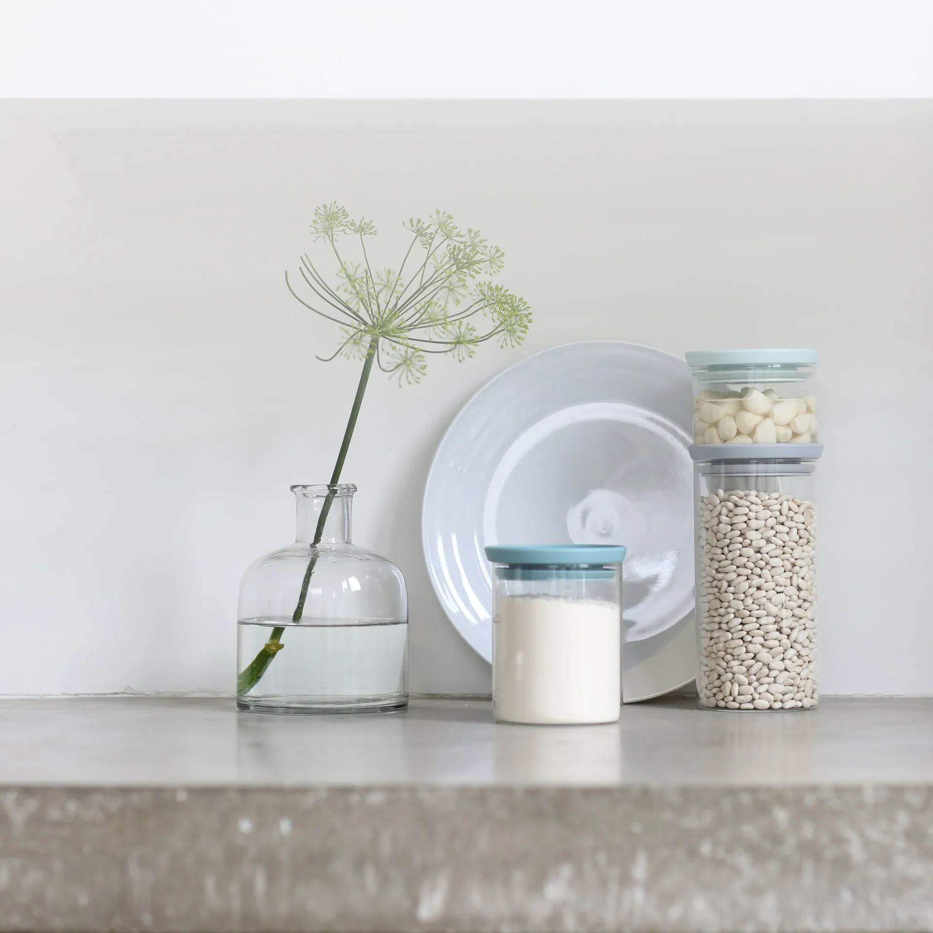 Vasetto in vetro Brabantia confezione da 3, grigio-blu Brabantia