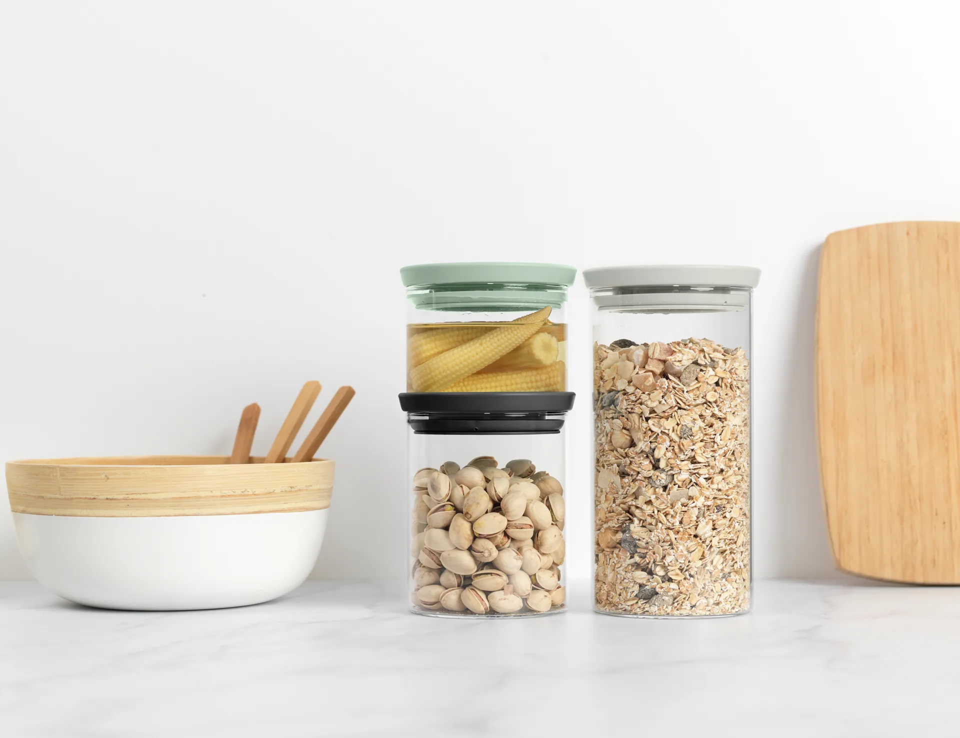 Vasetto in vetro Brabantia confezione da 3, Nero-grigio-verde Brabantia